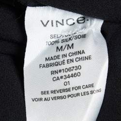Vince Black Silk Button-Up Blouse M