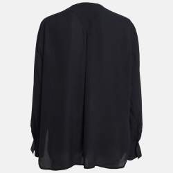 Vince Black Silk Button-Up Blouse M