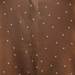 Vince Brown Polka Dots Satin Long Sleeve Blouse M