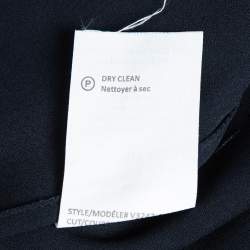 Pre Owned Vince Navy Blue Silk Shirred Shoulder Tank S