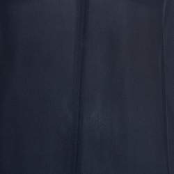 Pre Owned Vince Navy Blue Silk Shirred Shoulder Tank S