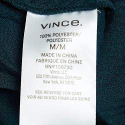 Pre Owned Vince Green Satin Plisse Blouse M