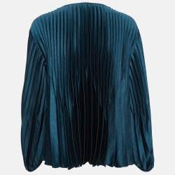 Pre Owned Vince Green Satin Plisse Blouse M