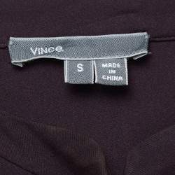 Vince Purple Satin Zip-Up Blouse S