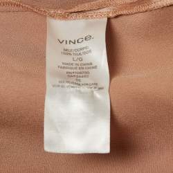 Vince Pink Satin Silk Buttoned Shirt L