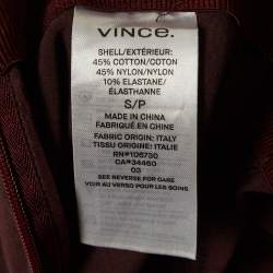 Vince Burgundy Jersey Stitch Front Seam Ponte Leggings S