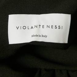 Pre Owned Violante Nessi Black Crepe Ruffled Wrap Style Mini Dress S