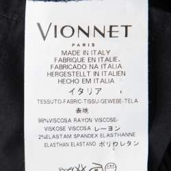 Vionnet Black Crepe Pleated High Waist Tailored Trousers L