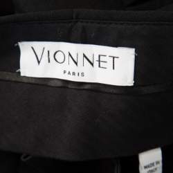 Vionnet Black Crepe Pleated High Waist Tailored Trousers L