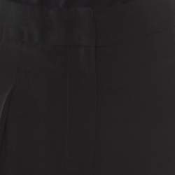 Vionnet Black Crepe Pleated High Waist Tailored Trousers L