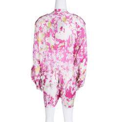 Vivienne Westwood Anglomania Multicolor Watercolor Print Long Sleeve Playsuit S