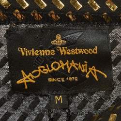 Vivienne Westwood Anglomania Black/Gold Jersey Midi Dress M