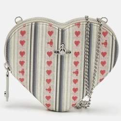 Pre Owned Vivienne Westwood Multicolor Printed Canvas Heart Zip Crossbody Bag