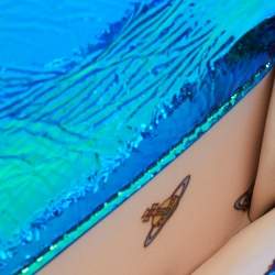 Vivienne Westwood Multicolor Iridescent Croc Embossed Leather Envelope Billfold Small Frame Wallet