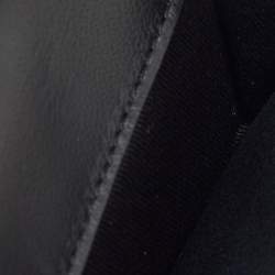 Vivienne Westwood Black Monogram Embossed Leather Envelope Billfold Small Frame Wallet