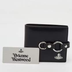 Pre Owned Vivienne Westwood Black Leather Billfold Bondage Wallet