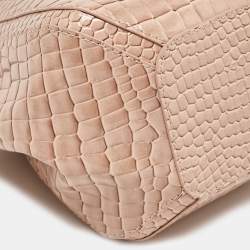 Vivienne Westwood Pink Croc Embossed Leather Chrissy Bucket Bag