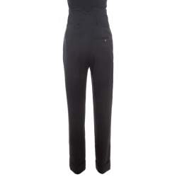 Pre Owned Vivienne Westwood Red Label Black Wool High Waisted Tailored Trousers S