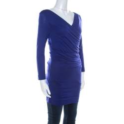 Vivienne Westwood Anglomania Blue Stretch Knit Wool Ruched Deity Top M