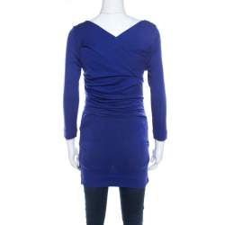 Vivienne Westwood Anglomania Blue Stretch Knit Wool Ruched Deity Top M