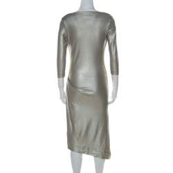 Vivienne Westwood Anglomania Metallic Stretch Knit Asymmetric Dress S 