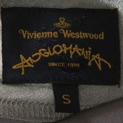 Vivienne Westwood Anglomania Metallic Stretch Knit Asymmetric Dress S 