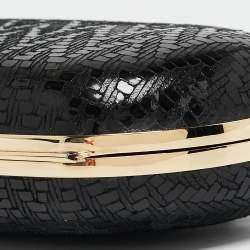 Vivienne Westwood Black Printed Patent Leather Frame Chain Clutch