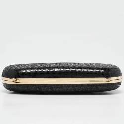 Vivienne Westwood Black Printed Patent Leather Frame Chain Clutch