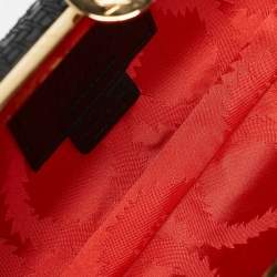 Vivienne Westwood Black Printed Patent Leather Frame Chain Clutch
