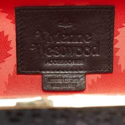 Vivienne Westwood Black Printed Patent Leather Frame Chain Clutch