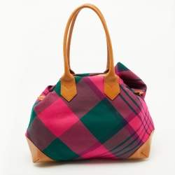 Vivienne Westwood Multicolor Check Canvas and Leather Satchel