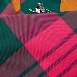 Vivienne Westwood Multicolor Check Canvas and Leather Satchel