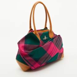 Vivienne Westwood Multicolor Check Canvas and Leather Satchel