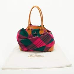Vivienne Westwood Multicolor Check Canvas and Leather Satchel