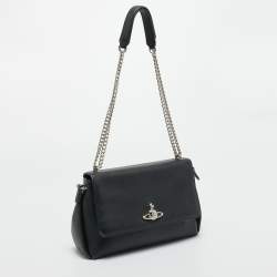 Pre Owned Vivienne Westwood Black Leather Windsor Shoulder Bag