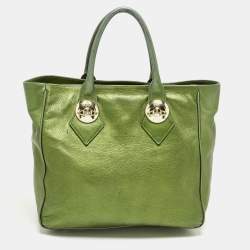 مملوكة مسبقًا Vivienne Westwood Green Leather Zip Tote