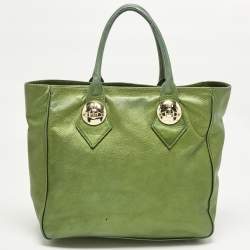مملوكة مسبقًا Vivienne Westwood Green Leather Zip Tote