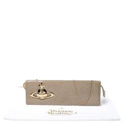 مملوكة مسبقًا Vivienne Westwood Beige Ostrich Embossed Ebury Chain Clutch