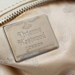 Vivienne Westwood Blue/White Printed Canvas and Leather Dome Satchel