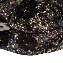 Vivienne Westwood Multicolor Lace and Glitter Kiss Lock Chain Clutch 
