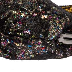 Vivienne Westwood Multicolor Lace and Glitter Kiss Lock Chain Clutch 