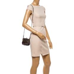 Vivienne Westwood Multicolor Lace and Glitter Kiss Lock Chain Clutch 