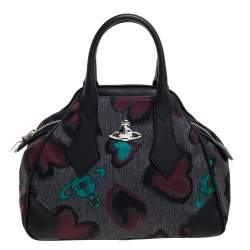 Vivienne Westwood Multicolor Printed Fabric and Leather Derby Satchel