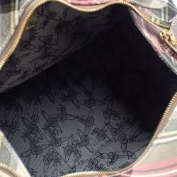Pre Owned Vivienne Westwood Multicolor Plaid Coated Canvas Derby Satchel