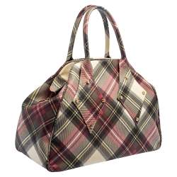 Pre Owned Vivienne Westwood Multicolor Plaid Coated Canvas Derby Satchel