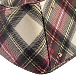 Pre Owned Vivienne Westwood Multicolor Plaid Coated Canvas Derby Satchel