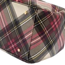 Pre Owned Vivienne Westwood Multicolor Plaid Coated Canvas Derby Satchel