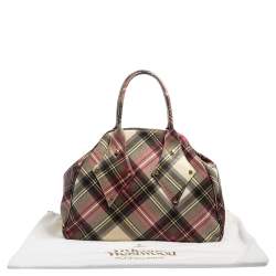 Pre Owned Vivienne Westwood Multicolor Plaid Coated Canvas Derby Satchel