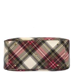 Pre Owned Vivienne Westwood Multicolor Plaid Coated Canvas Derby Satchel