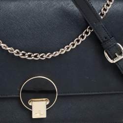 Pre Owned Vivienne Westwood Black Leather Opio Shoulder Bag